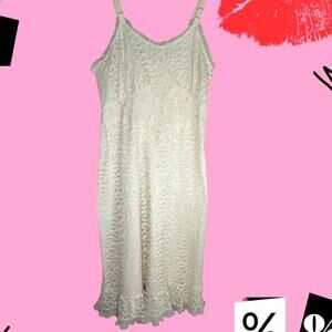 Goth Couture dress Mary Barron Vintage Covergirl 50s  Lace Boho Slip dress 38